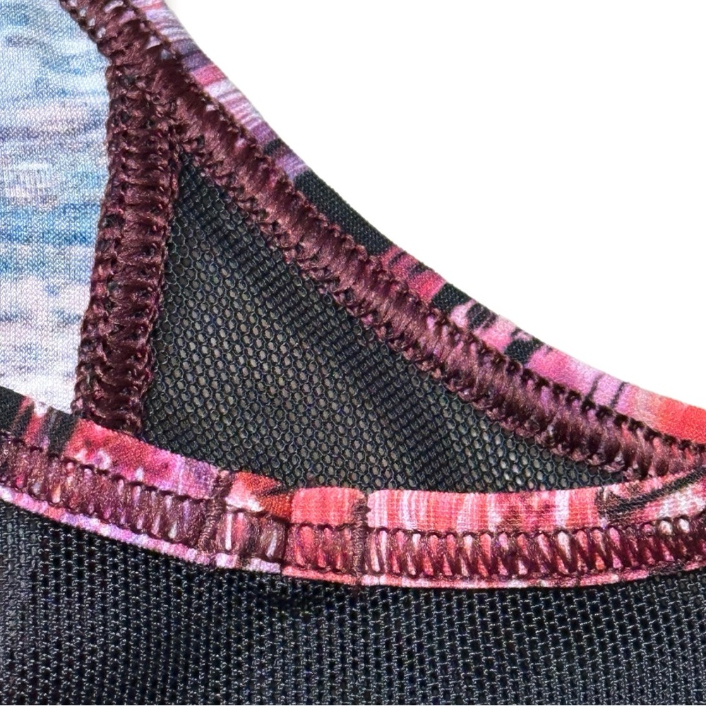 Lululemon Sculpt Tank II Top Womens Size 6 Dhaliascape Red Pink Mesh Panels - Picture 4 of 8